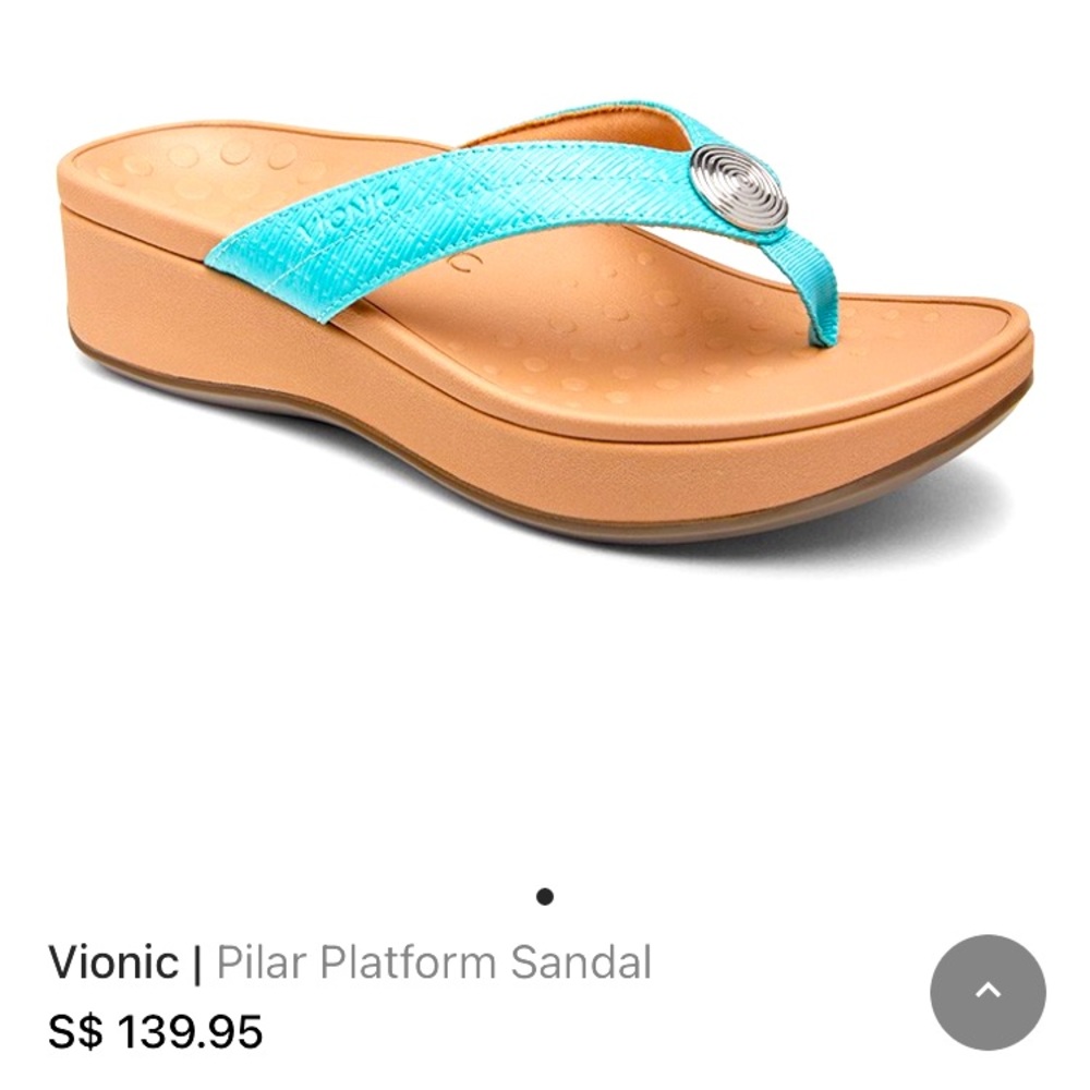 Vionic Platform Thong Sandals-Pilar Woven Teal
